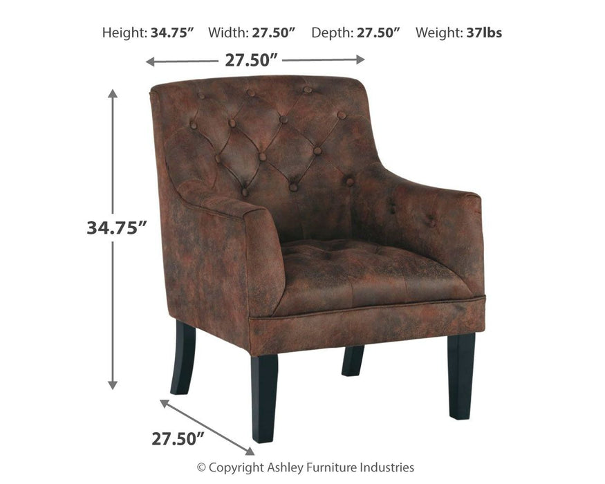 Drakelle - Mahogany - Accent Chair - Simple Home Plus