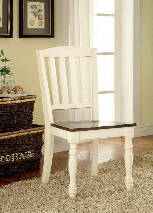 Harrisburg - Side Chair (Set of 2) - Vintage White / Dark Oak - Simple Home Plus