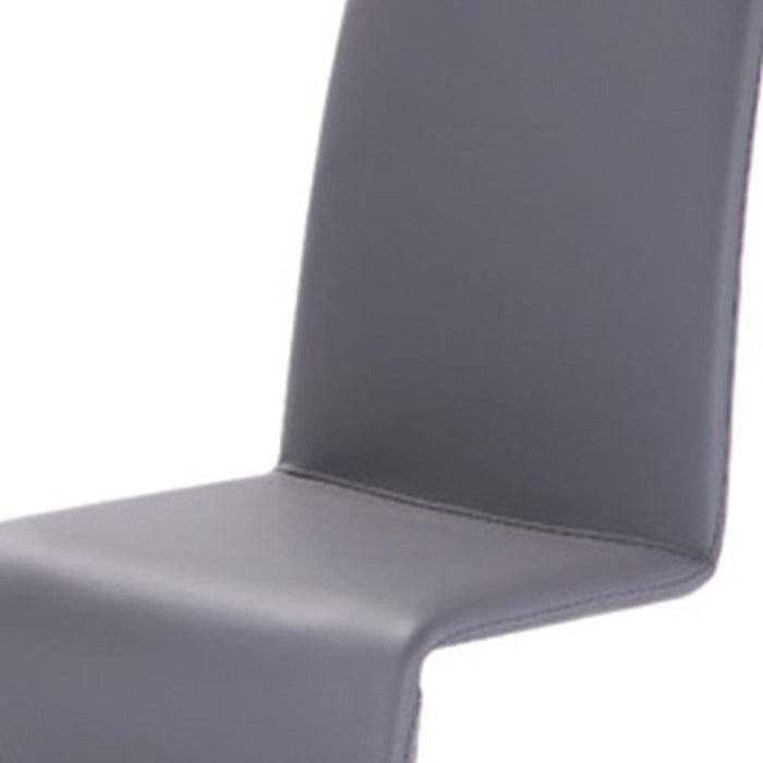 Upholstered Faux Leather Dining Side Chairs (Set of 2) - Gray