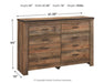 Trinell - Brown Dark - Six Drawer Dresser - 61.34" X 15.98" X 42.99" - Simple Home Plus