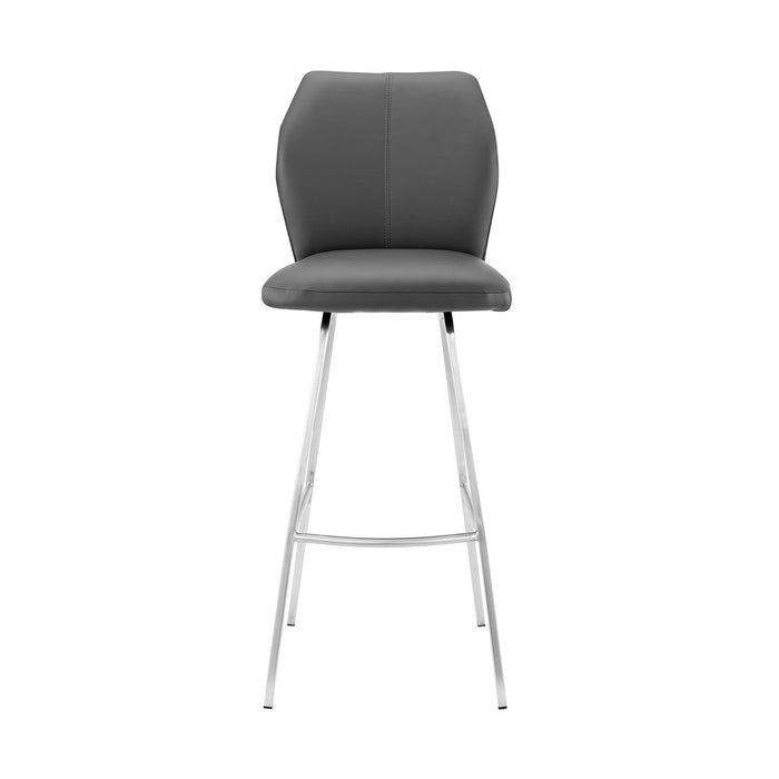 38" Counter Height Bar Chair - Gray / Silver