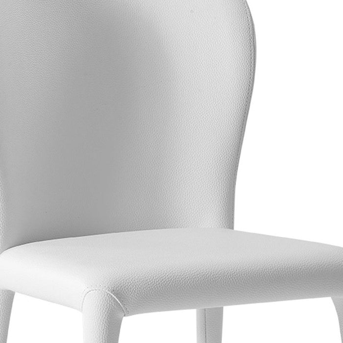 Upholstered Faux Leather Dining Side Chairs (Set of 2) - White