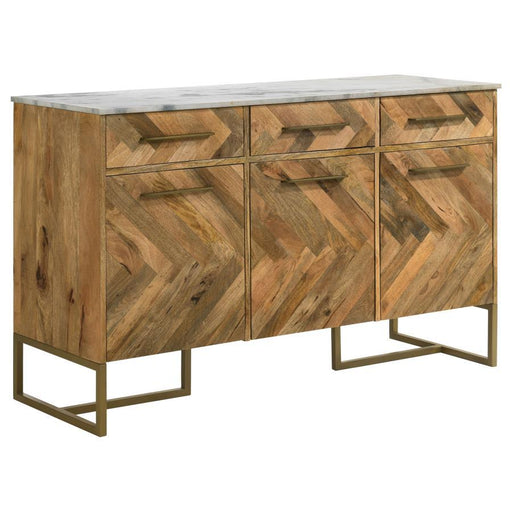 Keaton - Accent Cabinet With Geometric Patterrn - Simple Home Plus