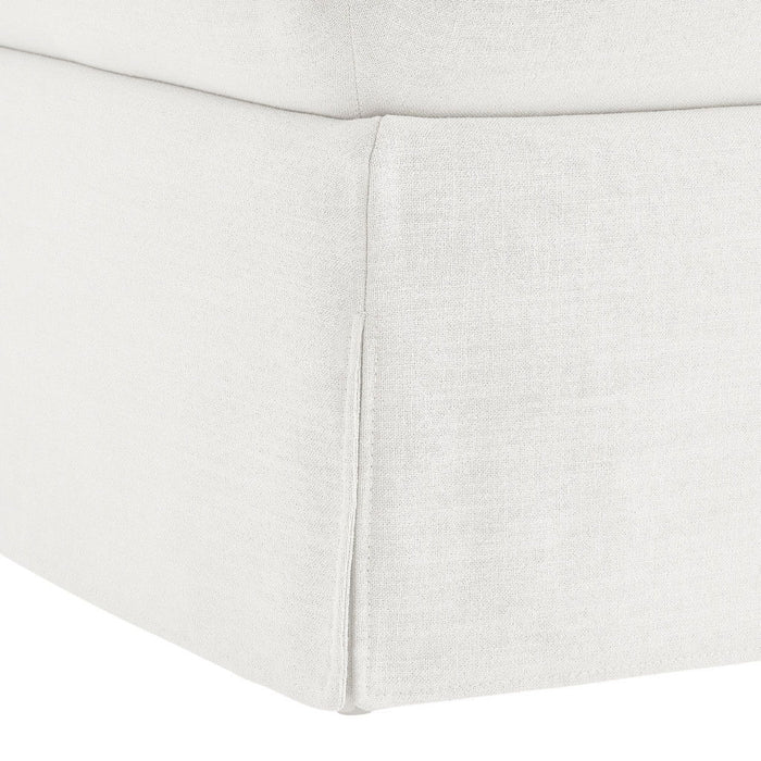 Linen Ottoman - White