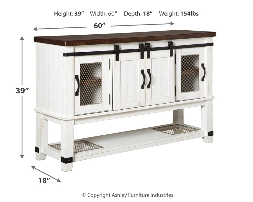 Valebeck - White / Brown - Dining Room Server - Simple Home Plus