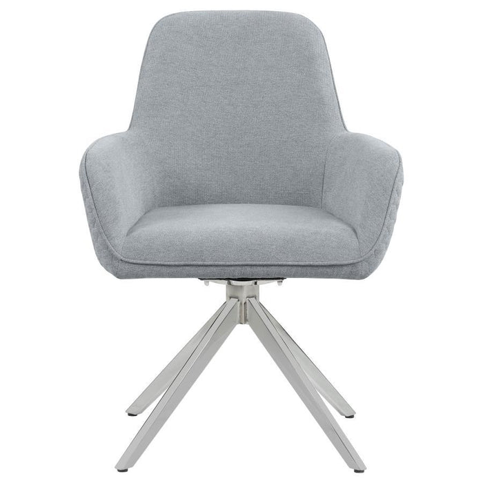 Abby - Flare Arm Side Chair - Light Gray And Chrome - Simple Home Plus