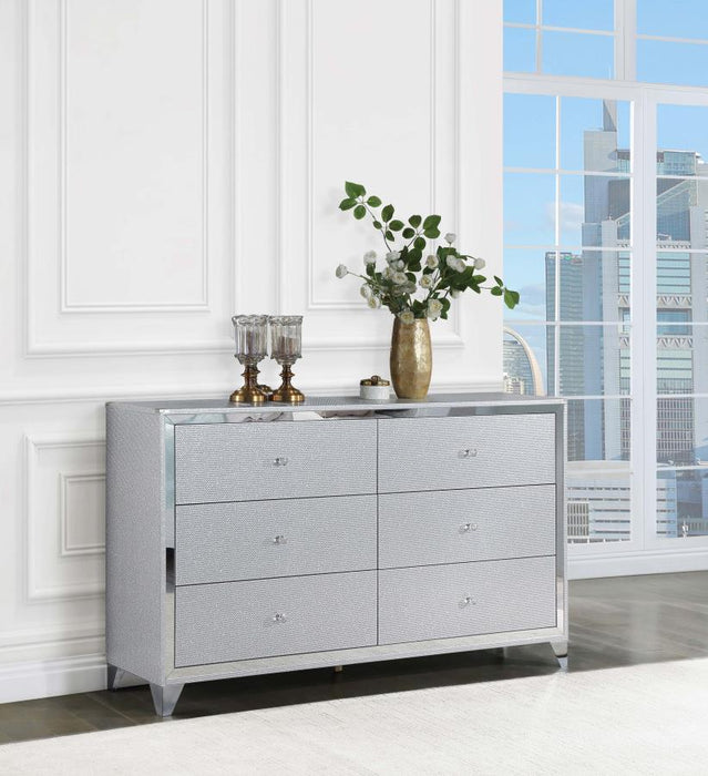 Larue - 6-Drawer Dresser - Silver - Simple Home Plus