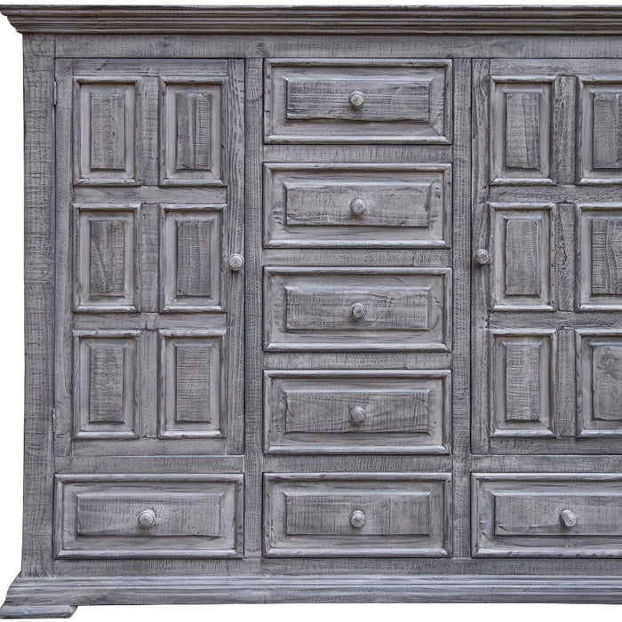 Solid Wood Seven Drawer Gentlemans Chest - Gray