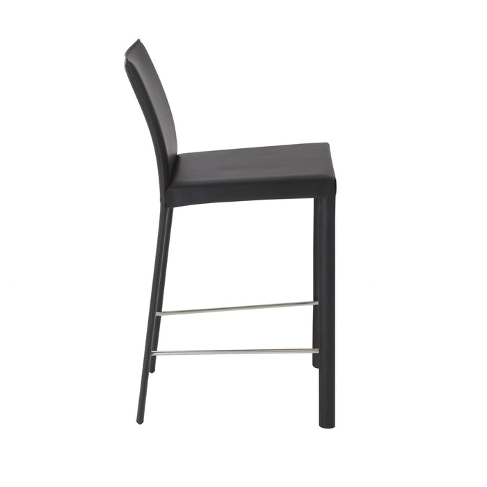 Low Back Counter Height Bar Chairs (Set of 2) - Black