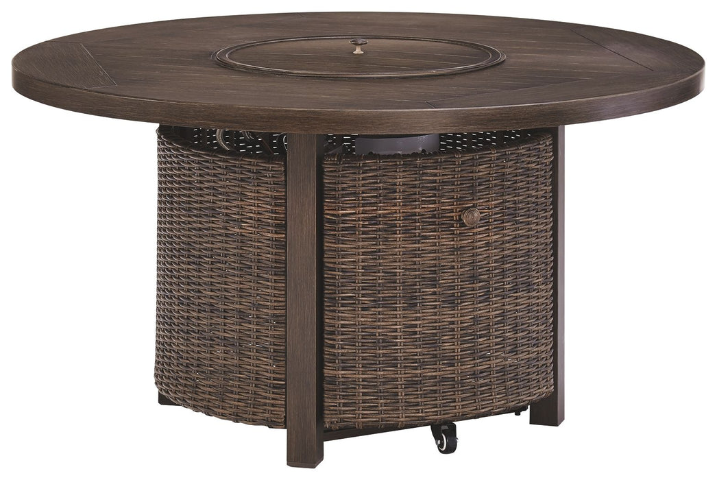 Paradise - Medium Brown - Round Fire Pit Table - Simple Home Plus