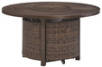 Paradise - Medium Brown - Round Fire Pit Table - Simple Home Plus