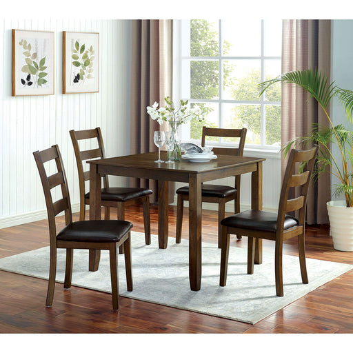 Gracefield - 5 Piece Dining Table Set - Walnut / Dark Brown - Simple Home Plus
