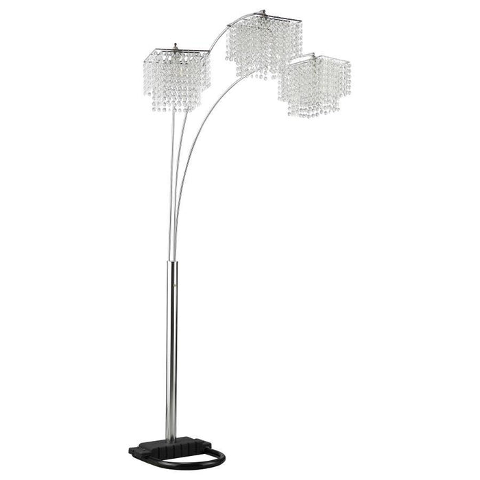 Miriam - Crystal Drop Shade Floor Lamp - Chrome - Simple Home Plus