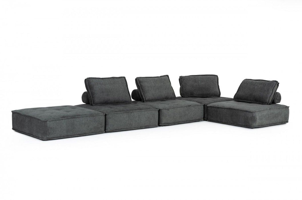 Modern Floor Pillow Modular Sectional Sofa - Charcoal Gray