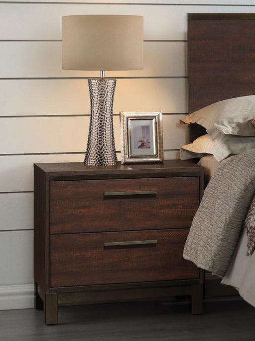 Edmonton - 2-Drawer Nightstand - Rustic Tobacco - Simple Home Plus