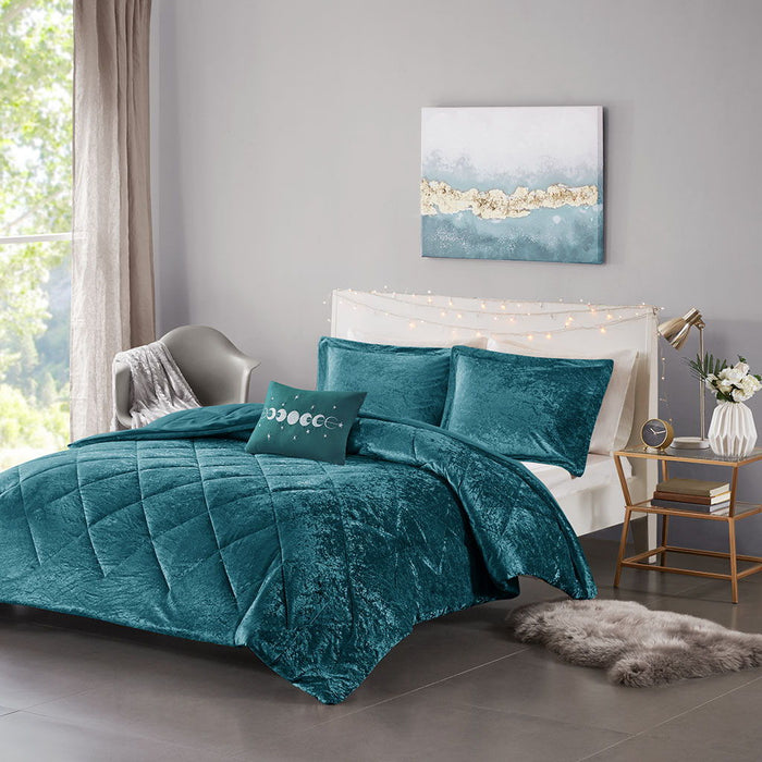 Felicia - King Comforter Set - Teal