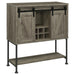 Claremont - Sliding Door Bar Cabinet With Lower Shelf - Gray Driftwood - Simple Home Plus