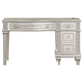 Evangeline - 4-Drawer Vanity Table With Faux Diamond Trim - Silver And Ivory - Simple Home Plus