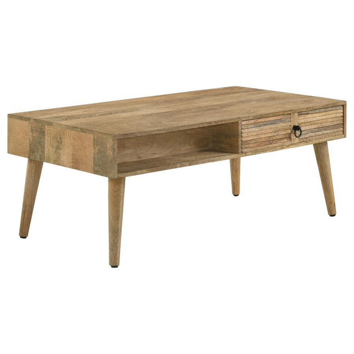 Zabel - Rectangular 1-Drawer Coffee Table - Natural - Simple Home Plus