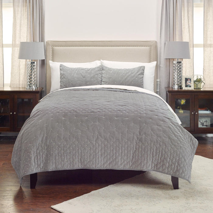 King Cotton 300 Thread Count Dry Clean Only Down Alternative Comforter - Gray