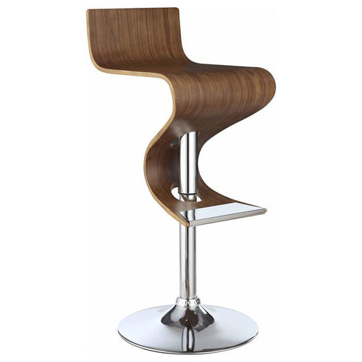 Covina - Adjustable Bar Stool - Walnut And Chrome - Simple Home Plus