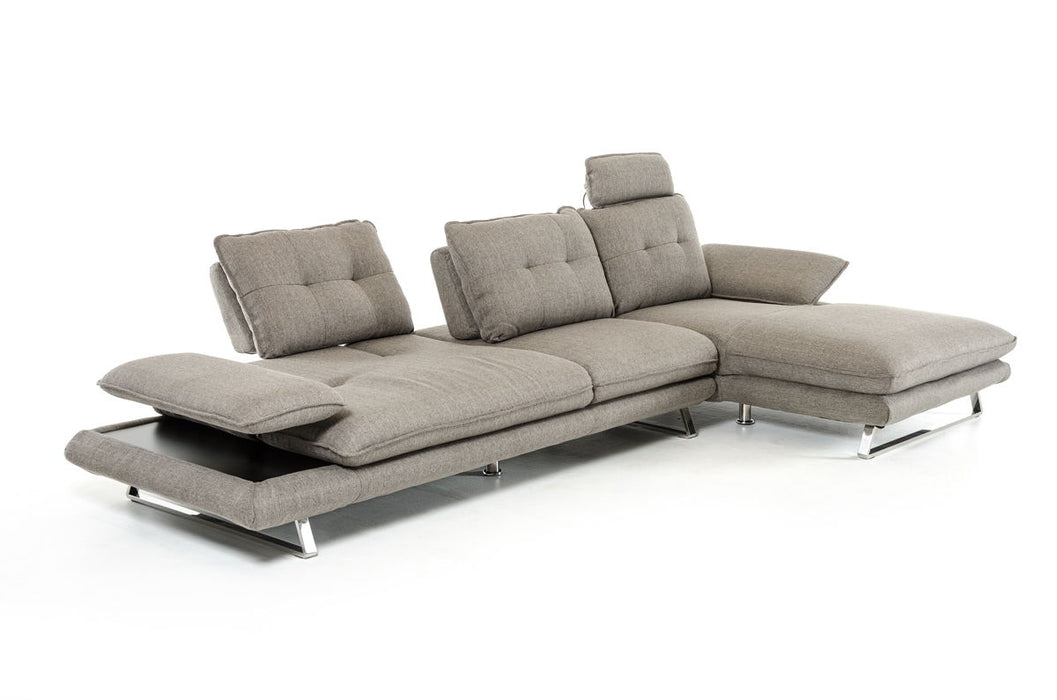 Steel Sectional Sofa And Fabric Foam Wood - Gray