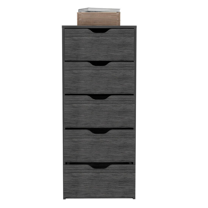 Five Drawer Standard Chest - Dark Gray