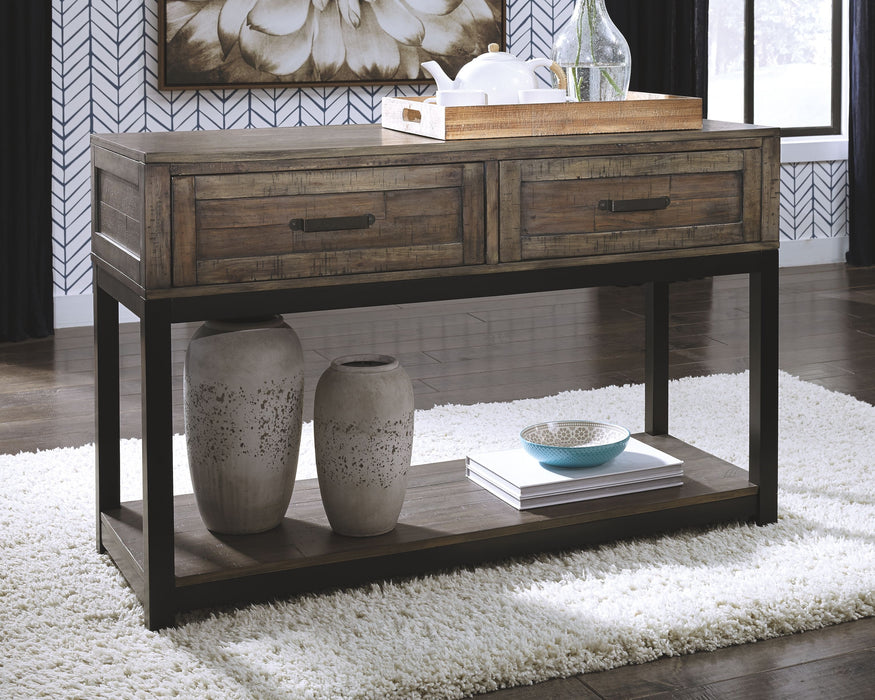 Johurst - Grayish Brown - Sofa Table - Simple Home Plus