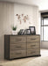 Baker - 6-Drawer Dresser - Brown And Light Taupe - Simple Home Plus