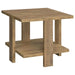 Dawn - Square Engineered Wood End Table With Shelf - Mango - Simple Home Plus