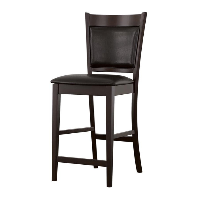 Jaden - Upholstered Counter Height Stools (Set of 2) - Black And Espresso - Simple Home Plus