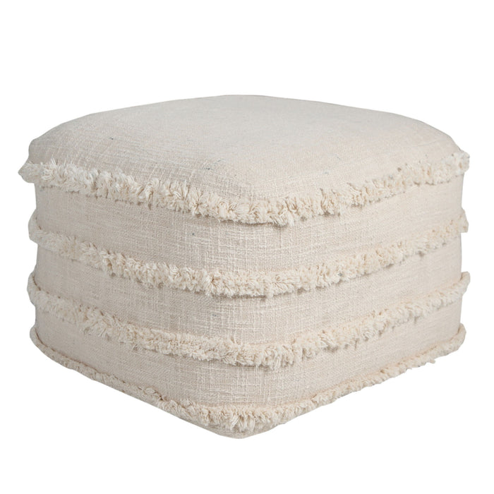 Cotton Square Ottoman - Cream