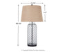 Sharmayne - White - Glass Table Lamp  - Wrapped With Wire - Simple Home Plus