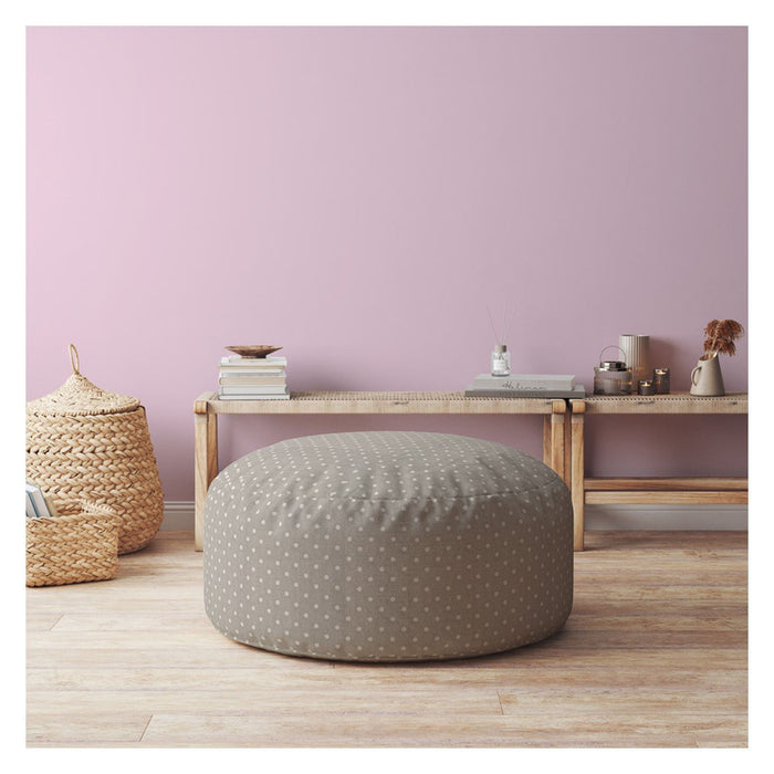 Cotton Round Polka Dots Pouf Cover - Gray