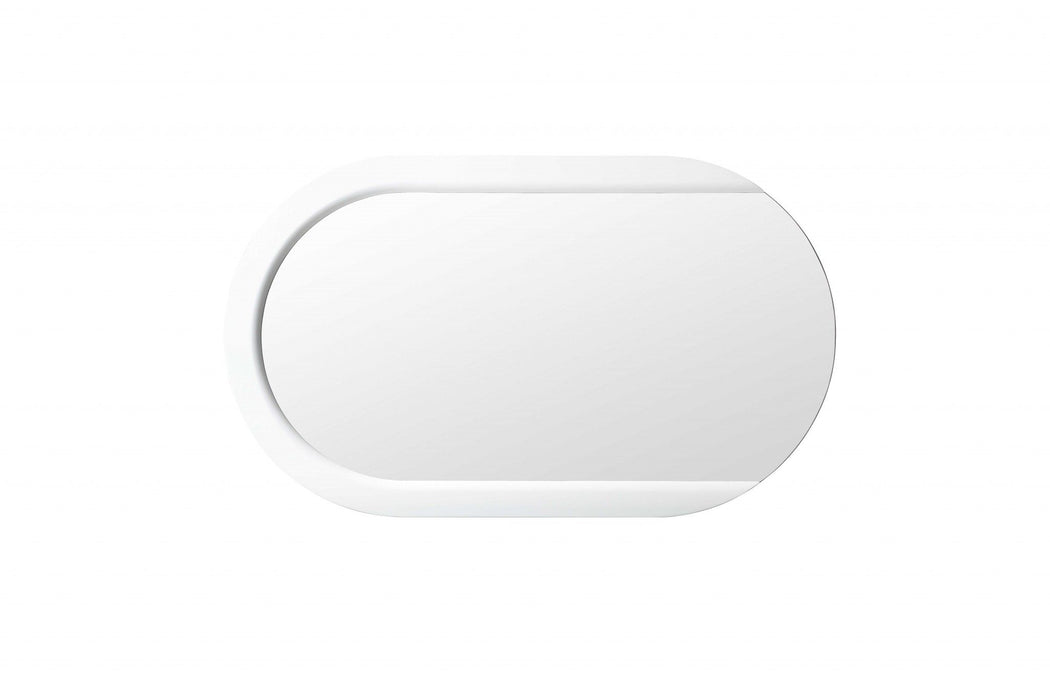 31" Oval Framed Accent Mirror - White