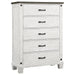 Lilith - 5-Drawer Chest Distressed - Distressed Gray And White - Simple Home Plus