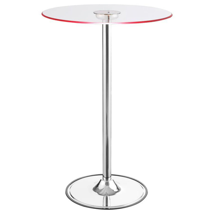 Thea - LED Bar Table - Chrome And Clear - Simple Home Plus