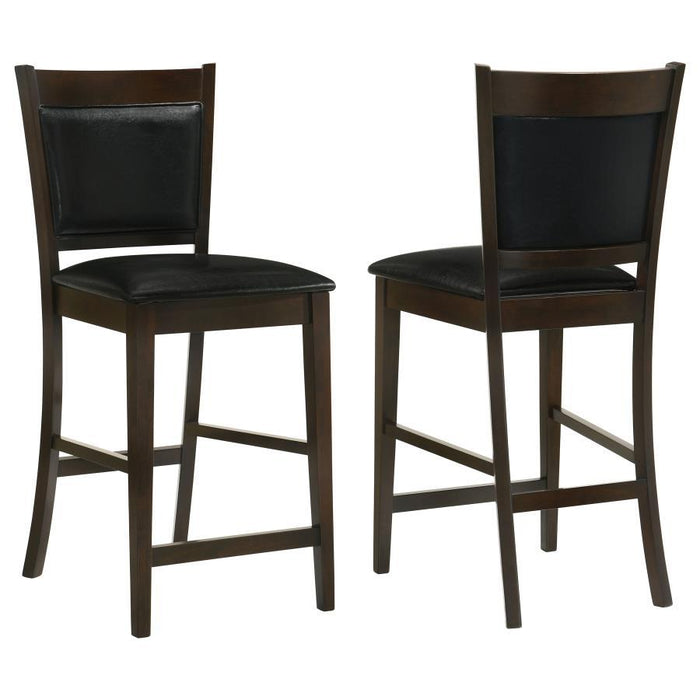 Jaden - Upholstered Counter Height Stools (Set of 2) - Black And Espresso - Simple Home Plus