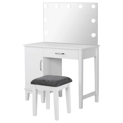 Elijah - Vanity Set With Led Lights - White And Dark Gray - Simple Home Plus