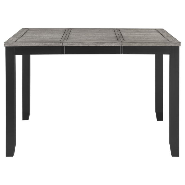 Elodie - 5 Piece Counter Height Dining Table Set With Extension Leaf - Gray And Black - Simple Home Plus