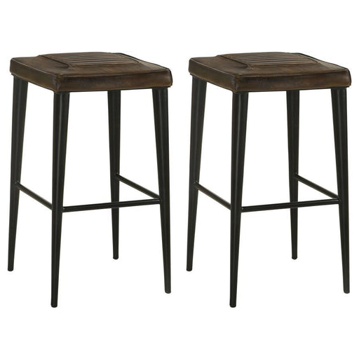 Alvaro - Leather Upholstered Backless Bar Stool (Set of 2) - Simple Home Plus