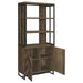 Millbrook - 2-Door Bookcase - Rustic Oak Herringbone And Gunmetal - Simple Home Plus