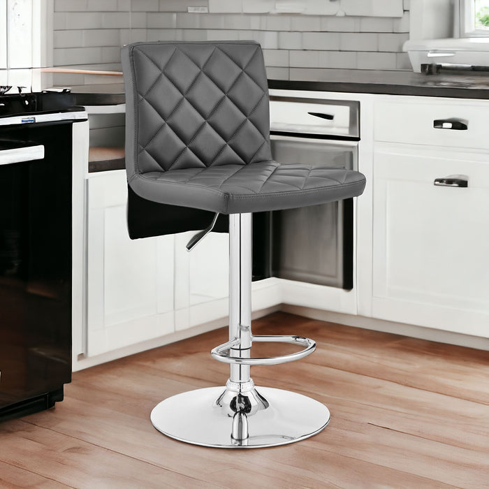 46" Swivel Low Back Adjustable Height Bar Chair - Gray / Silver