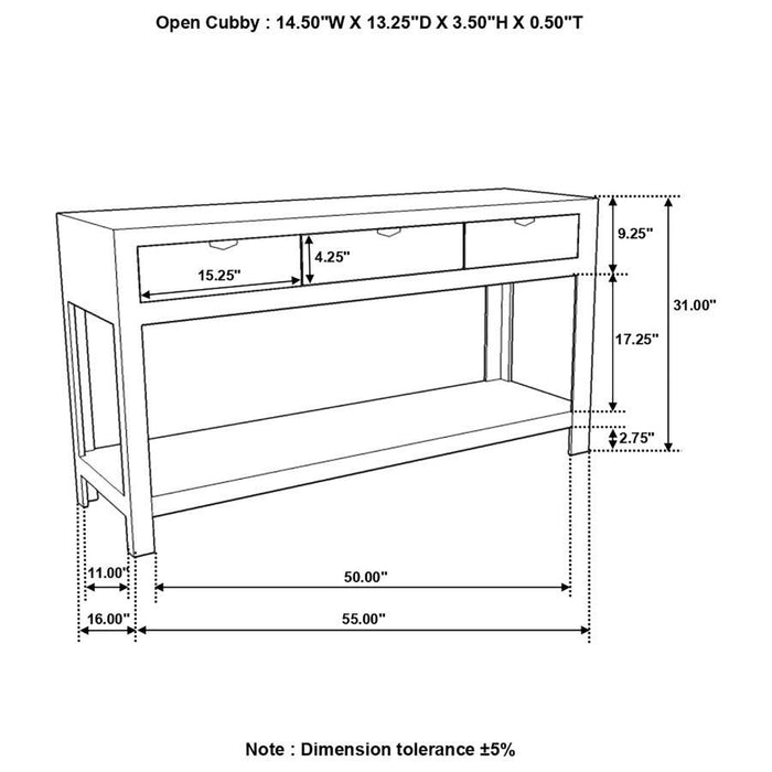 Esther - 3-Drawer Storage Console Table - Natural Sheesham - Simple Home Plus