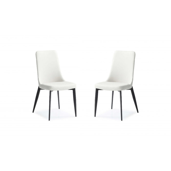 Faux Leather Metal Dining Chairs (Set of 2) - White