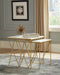 Bette - 2 Piece Nesting Table Set - White And Gold - Simple Home Plus