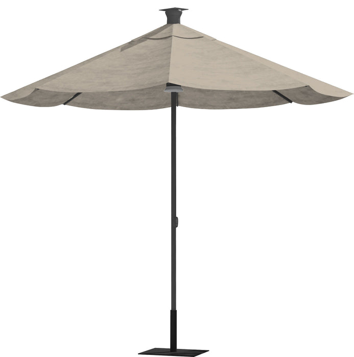 Sunbrella Octagonal Lighted Market Patio Umbrella With Usb And Solar - Gray