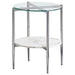 Cadee - Round Glass Top End Table - Clear And Chrome - Simple Home Plus