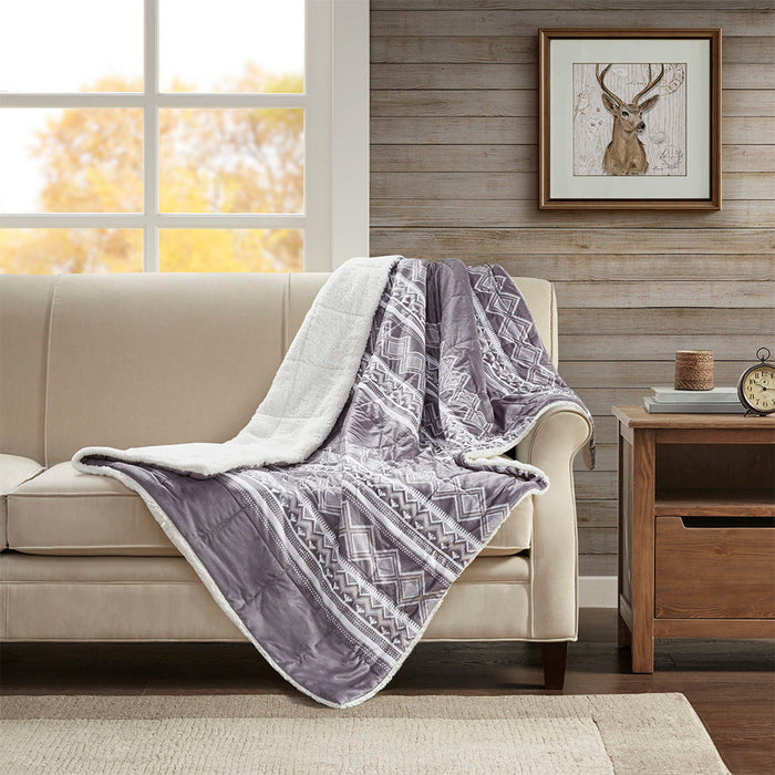 Anderson - Print Mink Down Alternative Filled Throw - Gray