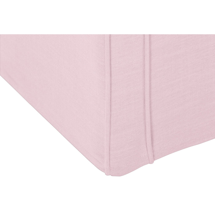 Upholstered Linen Bench - Light Pink / Black